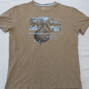 Banana Republic Khaki Mens Short Sleeve  Graphic Tee Shirt, Small